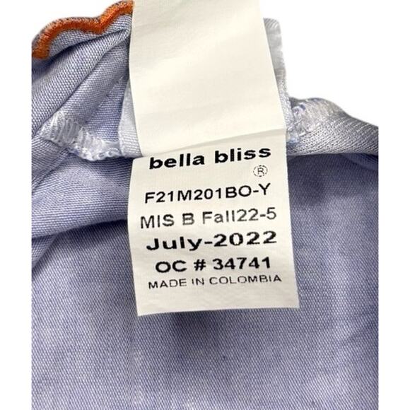 BELLA BLISS Long Sleeve Pima Scallop Collar Long Sleeve Blouse Size 8 - Picture 7 of 9